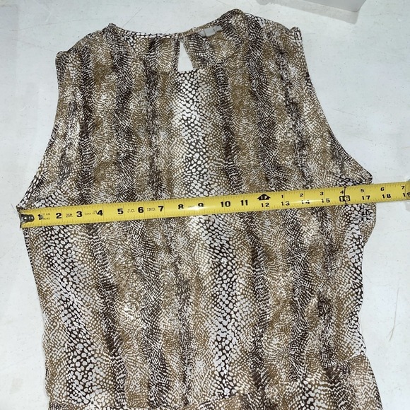 H&M Snakeskin Jumpsuit Size 8 Brown Animal Print Sleeveless Boho Chic Trendy - Picture 12 of 16